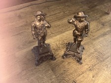 Pair Of charming Bronzed Antique French Spelter Figures