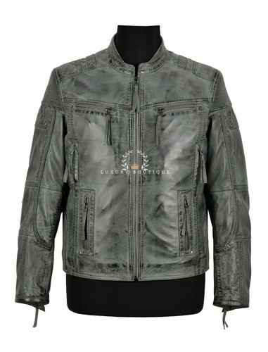 Men racer leather jacket - men's,