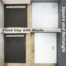 Waste&Drain Trap Luxury Shower Stone Tray Square/Rectangle +Free