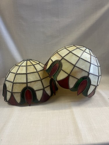 Pair vintage tiffany style - pair, tiffany-style