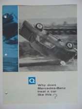 Original 1965 Mercedes Benz Safety Brochure - 230SL, 220SE Coupe,Convertible