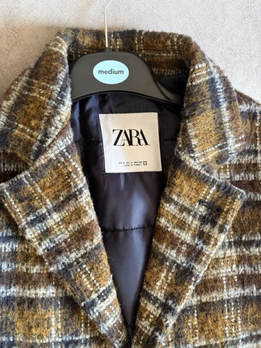 Zara plaid coat brown - coat,