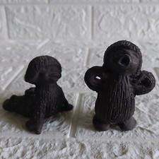 vintage RAMSING Studio Pottery chamotte stoneware Trolls x2 designed Lisa Larson