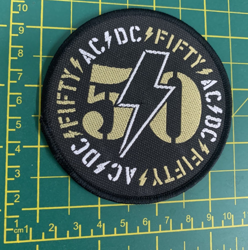 Fifty woven sew on - fifty, round