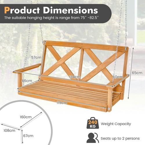 Wooden garden swing for - garden, 2