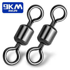 50~200pcs Fishing Barrel Swivel 9~770LB Stainless Rolling Swivel with Solid Ring
