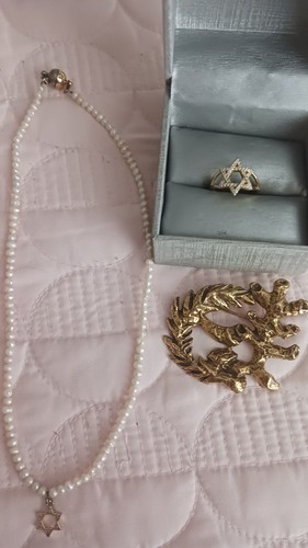 Lot hebrew brooch pin - hebrew,
