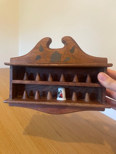 Wooden thimble holder for - thimble, 12