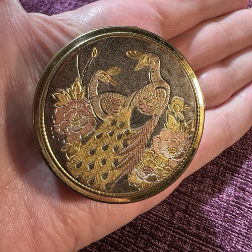 Vintage peacock pill box - vintage,