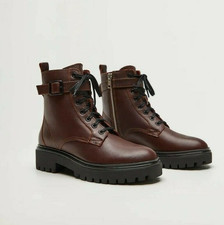 Leather Buckle Ankle Boots