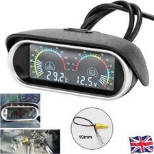 2 in 1 Car Water Temp Temperature Gauge Digital LCD Voltmeter W Sensor 1/8 UK