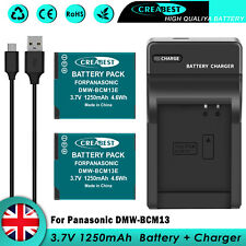 2x DMW-BCM13 Battery + Charger For Panasonic Lumix DMC-FT6 TZ61 TZ60 ZS30 ZS35 