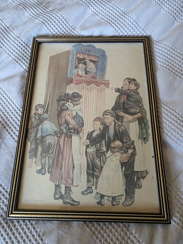 Vintage wooden framed print - wooden,