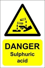 Danger Sulphuric acid Safety