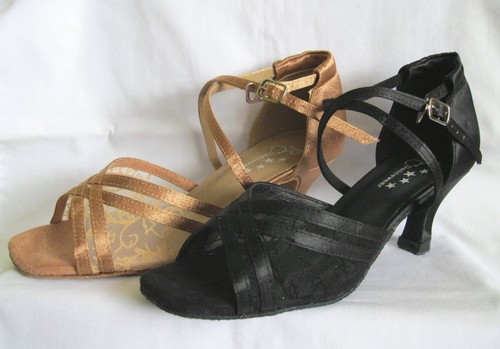 Ladies black tan ballroom - or,