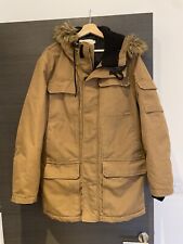 H&M Parka jacket fur trim Size