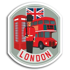 2 x 10cm London England UK Flag Vinyl Stickers - Sticker Laptop Luggage #19495