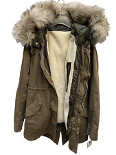 Zara Khaki Parka Coat With