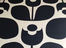 50cm Square Orla Kiely Wallflower Midnight Blue Lightweight Fabric Cotton New
