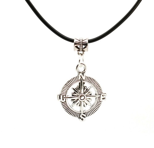 Retro compass pendant - retro, on