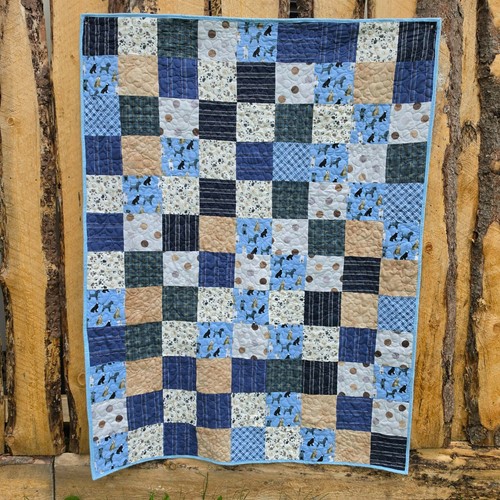 Handmade flannelette blue dog - flannelette,