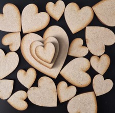 ALL SIZES Wood Hearts MDF
