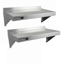 Commercial Catering 2 Stainless Steel Shelves Kitchen Wall Shelf 900mm | Metal