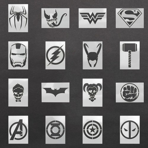 Super hero stencil mylar sheet - super,