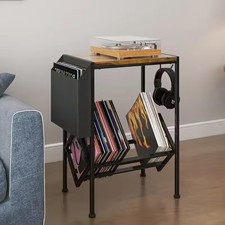 Record Player Stand with Vinyl