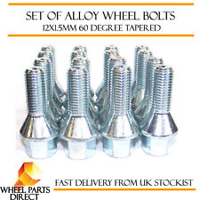 Alloy Wheel Bolts (16) 12x1.5 Nuts Tapered for Peugeot 108 14-16