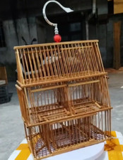 New 6-Door Bambo Birdcage Repeating Trap Cage for Birds Catch Birds Softly 6