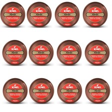 Kiwi Shoe Polish, Renew, Protect & Nourish Leather Shoes, Dark Tan 40g X 12