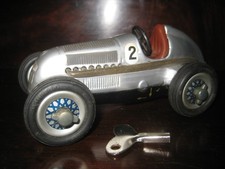 Vintage Schuco Studio 1050 Mercedes Clockwork Tinplate Racing Car No.2