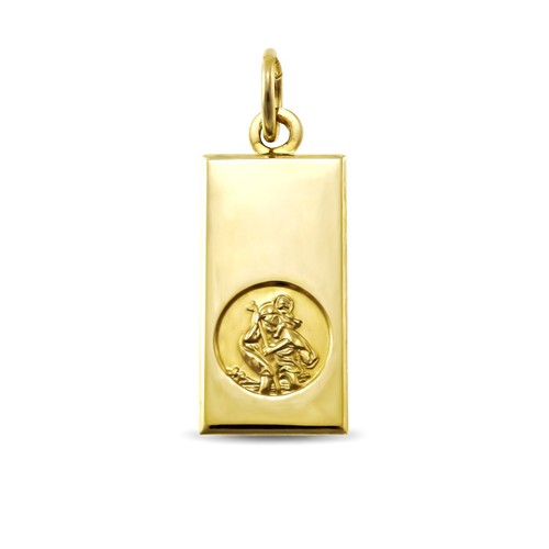 Rectangular 9ct gold - rectangular, saint