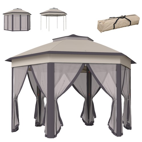 Outsunny 3x4m hexagon gazebo - outsunny,