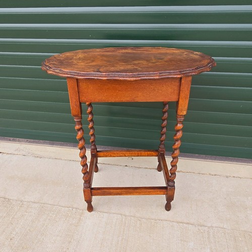 Antique oak hall table barley - table,