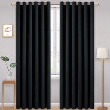 Thick Thermal Blackout Curtains Eyelet Ring Top Ready Made Pair Curtain Panel