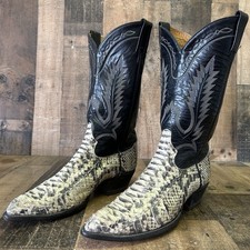 Tony Lama Vintage Snakeskin Western Cowboy Boots Mens 9 D