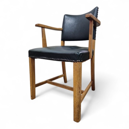 Vintage oak desk chair - desk,