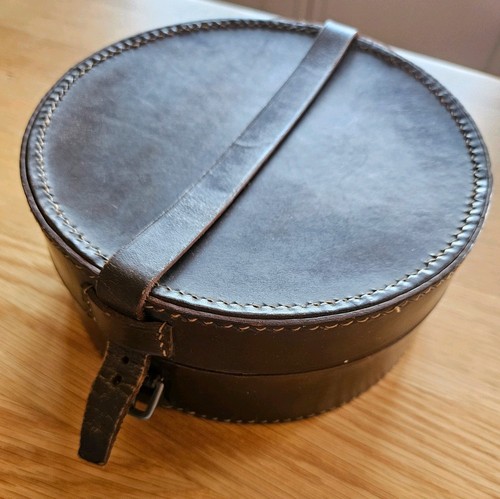 Antique brown leather travel - brown,