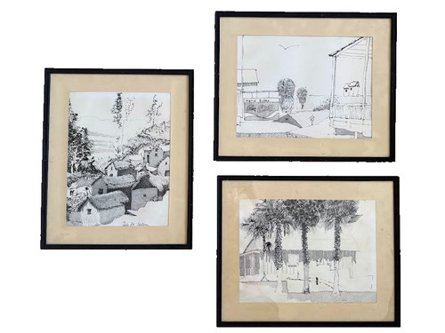 Peru 1974 ink sketches cusco - ink,