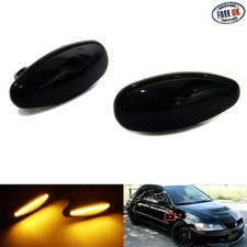 2x Black Side Indicator LED Repeater Light Fit For Lancer Evo MK7 MK8 Outlander