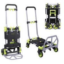 2-in-1 Hand Sack Truck Trolley, Folding Platform Cart Dolly, 120kg Load Capacity