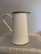 Large Vintage Enamel Jug White