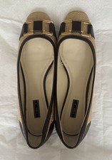 ZARA Raffia Flats with Gold