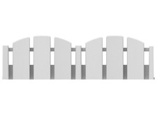 No-Dig Landscape Edging with Spikes, Adirondack Wood-Look Fence, 15ft White