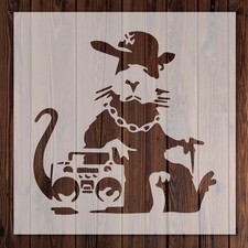 Banksy Rat Music Chain Stencil