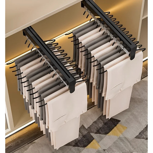 Pull out closet valet - pull, rod