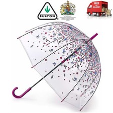 Fulton Tumble Down Petals Clear Birdcage Dome Shape Walking Floral Umbrella
