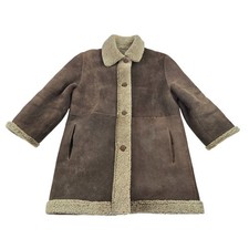 Birger Christensen Women's Shearling Sheepskin Lined Coat Jacket 6 S Vintage USA